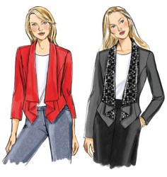5928 SO EZ FIT LINED SHAPED DRAPED JACKET, VEST PATTERN 6-14